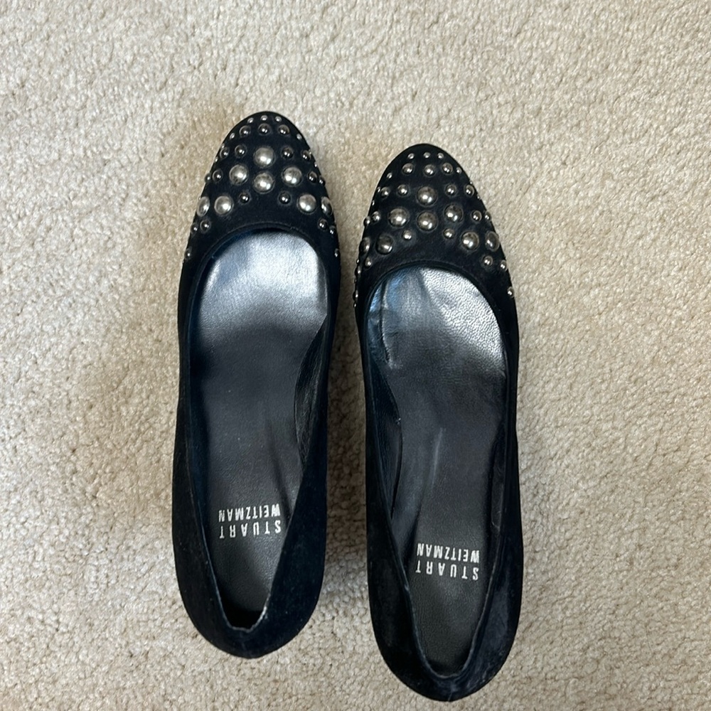 Stuart Weitzman black suede platform heels. Size 5.5